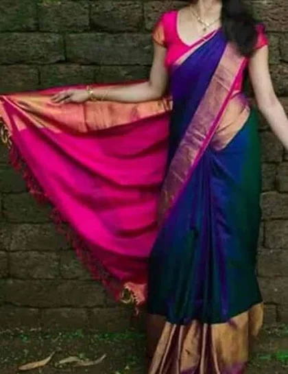  blue Sequins Georgette Saree